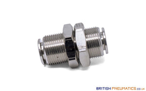 8Mm To Union Bulkhead Connector Push-In Fitting (Nickel Plated Brass) General