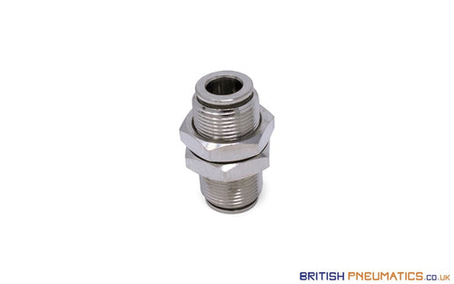 8Mm To Union Bulkhead Connector Push-In Fitting (Nickel Plated Brass) General