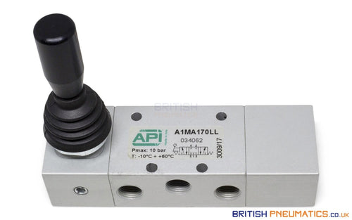 API A1MA170LL Manual Valve CC Spring Return Side Lever - British Pneumatics