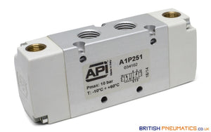 API A1P251 Pneumatic Valve 1/4" 5/2 (Pneumatically Operated) - British Pneumatics (Online Wholesale)