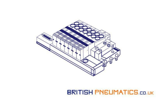 Camozzi 3043 1/2-3D-3/8 Bspp Double Sided Aluminium Distribution Block General