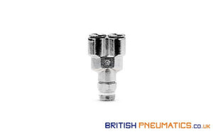 Camozzi S6450 6 1/8 Bspp And Metric Swivel Y Tube Connector Push-In Fitting General