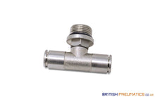 Load image into Gallery viewer, Hb160838 8Mm To 3/8 Central Branch Tee Male Push-In Fitting (Nickel Plated Brass) General