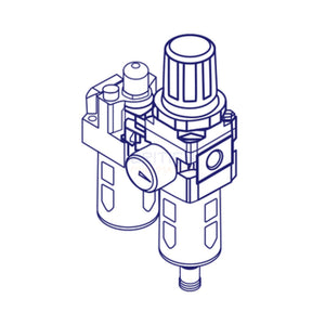 Mindman MACP300-8A(B) Filter, Regulator, Lubricator (FRL) 1/4" - British Pneumatics