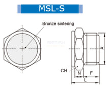 Load image into Gallery viewer, MINDMAN MSL-S-01 (MSL-01) BRASS SILENCER - British Pneumatics