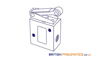 Pneumax 228.32.4.13 Whisker Switch Roller Lever Valve, 3/2 1/8" - British Pneumatics (Online Wholesale)