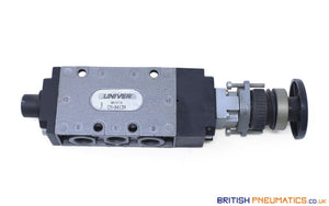 Univer CM-9413A Button Mechanical Spool Valve (1/4", Ball Push) - British Pneumatics (Online Wholesale)