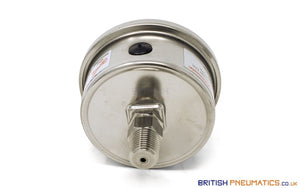 Watson Stainless Steel 10 Bar Pressure Gauge (Back Entry) 1/4" BSPT - British Pneumatics (Online Wholesale)
