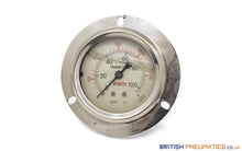 Load image into Gallery viewer, Watson Stainless Steel 100 Bar Flange Pressure Gauge (Back Entry) 1/4&quot; - British Pneumatics (Online Wholesale)