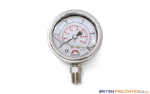 Load image into Gallery viewer, Watson Stainless Steel 25 Bar (350 PSI) Pressure Gauge (Bottom Entry) 1/4&quot; - British Pneumatics (Online Wholesale)
