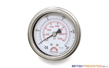Load image into Gallery viewer, Watson Stainless Steel 250 Bar Pressure Gauge (Back Entry) 1/4&quot; BSPT - British Pneumatics (Online Wholesale)