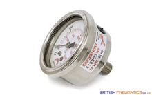 Load image into Gallery viewer, Watson Stainless Steel 400 Bar (6000 PSI) Pressure Gauge (Back Entry) 1/4&quot; BSPT - British Pneumatics (Online Wholesale)