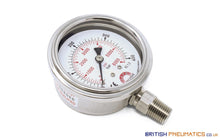 Load image into Gallery viewer, Watson Stainless Steel 400 Bar (6000 PSI) Pressure Gauge (Bottom Entry) 1/4&quot; BSPT - British Pneumatics (Online Wholesale)